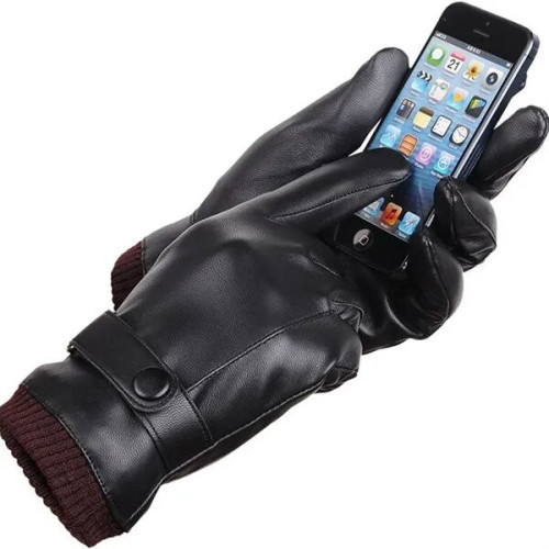 Touchscreen-Compatible Pu Leather Gloves