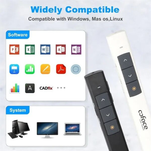 Presentation Clicker with 100m Range & Red Laser Pointer