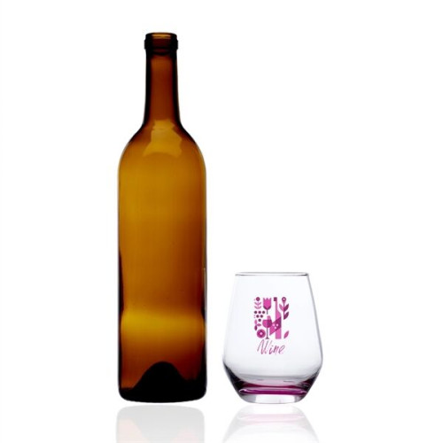 12 oz. Silicia Stemless Wine Glasses