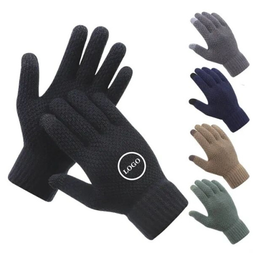 Touchscreen-Compatible Knit Winter Gloves