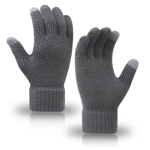 Touchscreen-Compatible Knit Winter Gloves