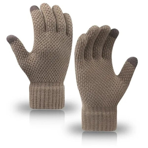 Touchscreen-Compatible Knit Winter Gloves