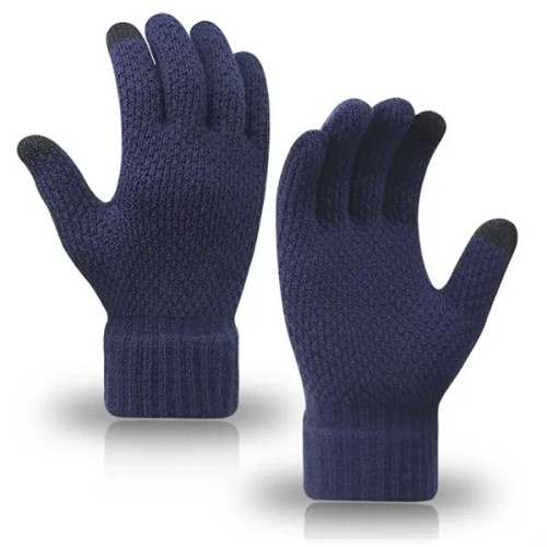 Touchscreen-Compatible Knit Winter Gloves