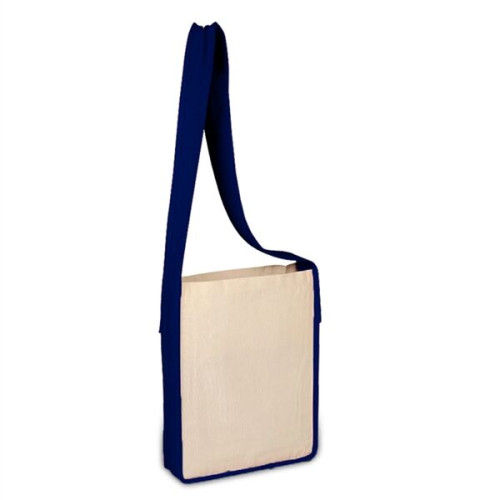 100% Cotton Canvas Sling Bag With Color Handles