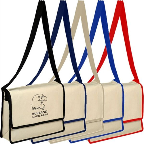 100% Cotton Canvas Massenger Bag With Flap