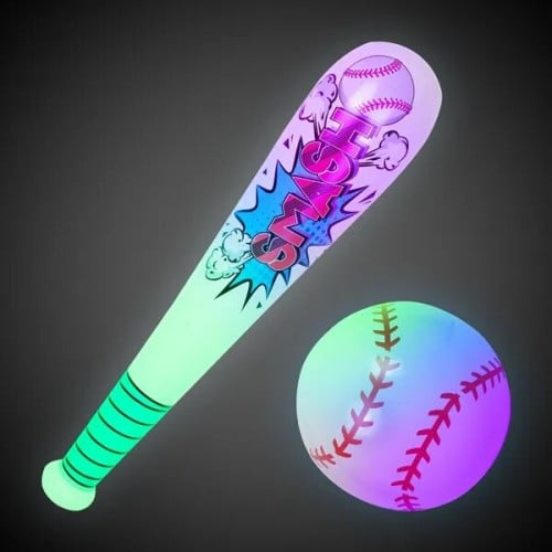 Light Up Bat and Baseball Inflatable Set(imprintable)