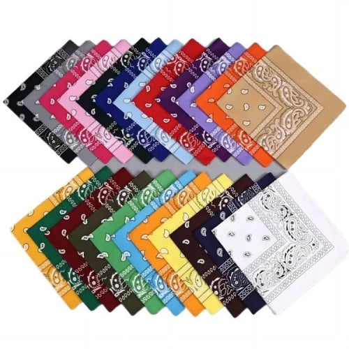 22" Full Color 100% Cotton Paisley Bandana 