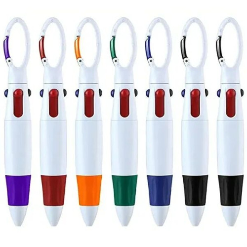 4-Color Pen With Carabiners Clip