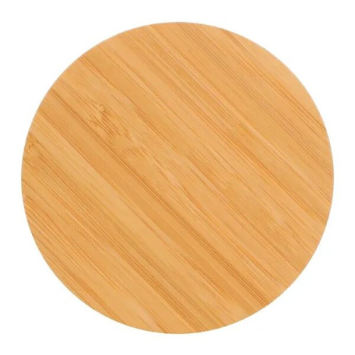 15w Round Bamboo Qi Wireless Puck Charging Pad