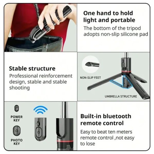 Bluetooth Portable Tripod Selfie Stick