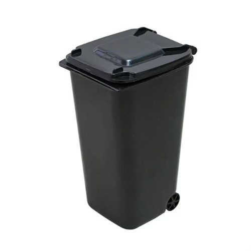 Mini Desktop Trash Can with Lid and Wheels