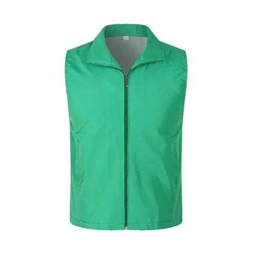 Unisex Polyester Work Vest with Zipper and Pockets