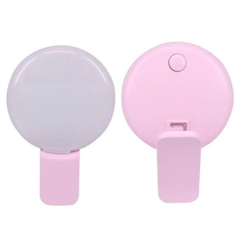 Phone Selfie Round LED Fill Light Recharging w/ Clip