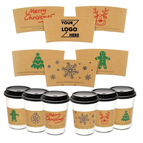 12oz To 16oz Disposable Full Color Printed Coffee Cup Sleeve