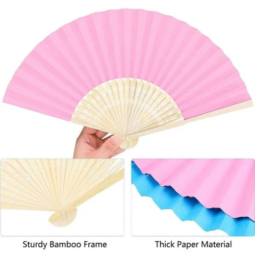 Handheld Folding Paper Bamboo Fan