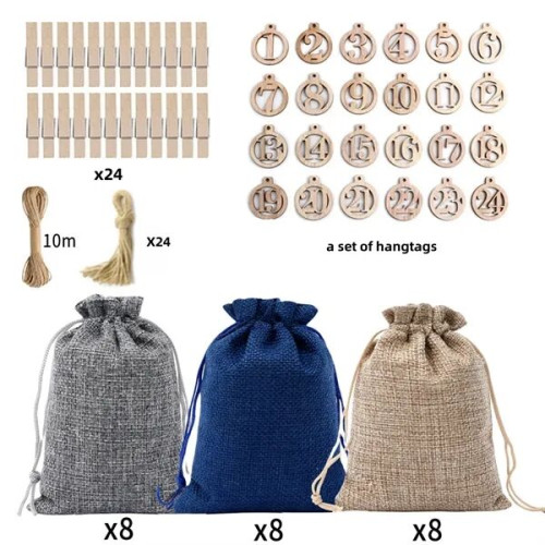 Burlap Drawstring Gift Bag Set