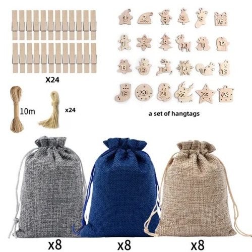 Burlap Drawstring Gift Bag Set