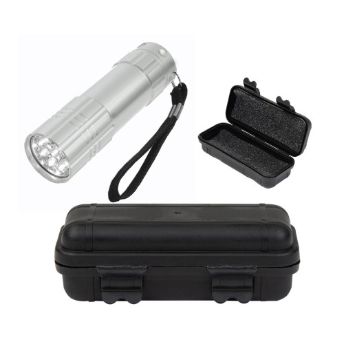 Aluminum LED Flashlight And Small Hard Case Set