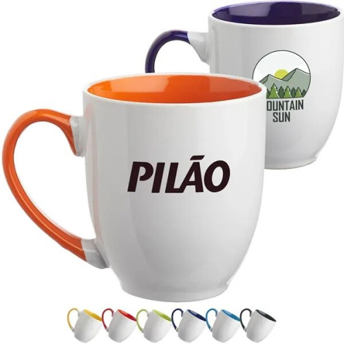 16 oz. Miami Two-Tone Bistro Custom Ceramic Mugs