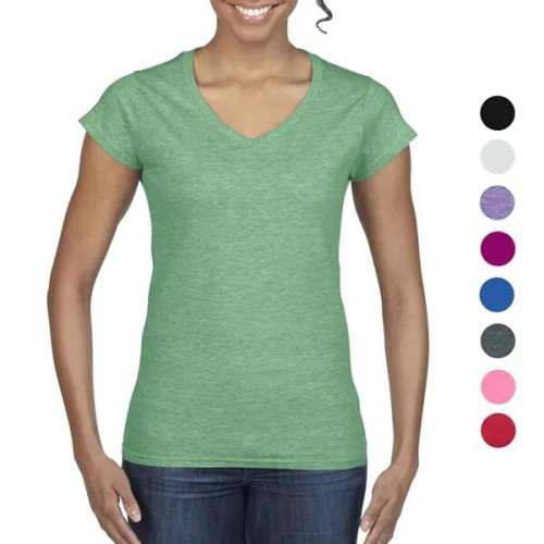 Gildan 100% Cotton Preshrunk Softstyle Ladies V-Neck T-Shirt