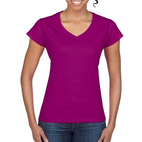 Gildan 100% Cotton Preshrunk Softstyle Ladies V-Neck T-Shirt