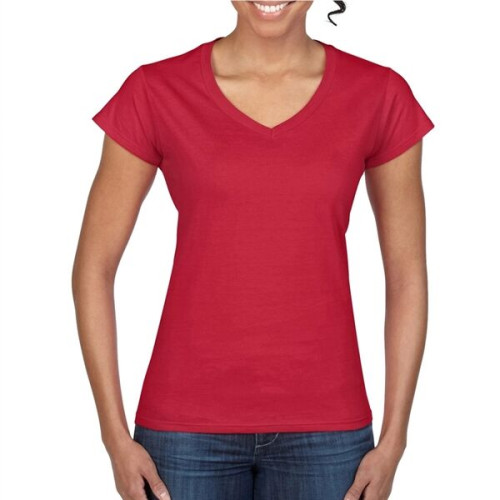Gildan 100% Cotton Preshrunk Softstyle Ladies V-Neck T-Shirt