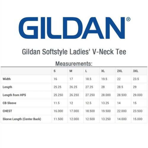 Gildan 100% Cotton Preshrunk Softstyle Ladies V-Neck T-Shirt