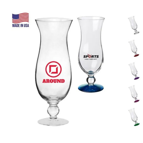 16 oz. USA Made Libbey Custom Printed Hurricane Glasses