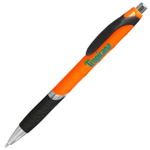 Clickable Rubber Grip Plastic Ballpoint Pens