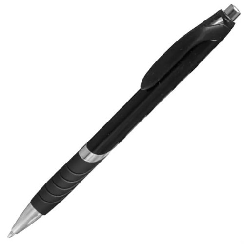 Clickable Rubber Grip Plastic Ballpoint Pens