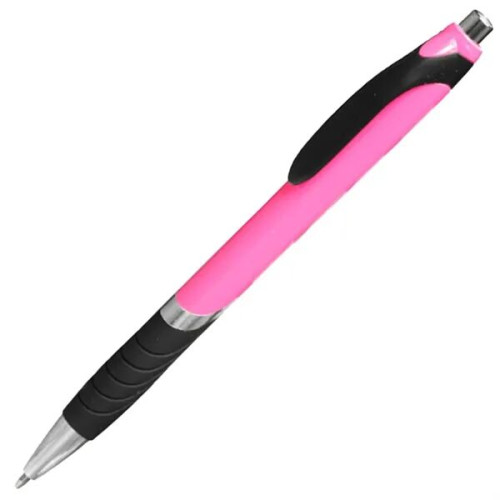 Clickable Rubber Grip Plastic Ballpoint Pens