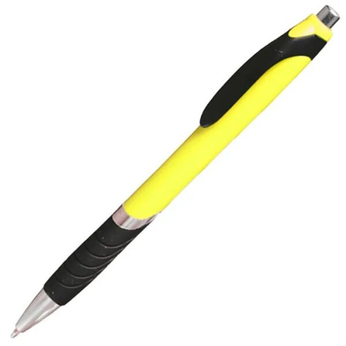 Clickable Rubber Grip Plastic Ballpoint Pens
