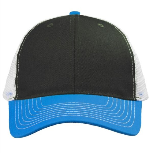 Cotton Tri-Color Caps with Mesh Back