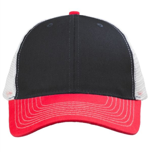 Cotton Tri-Color Caps with Mesh Back