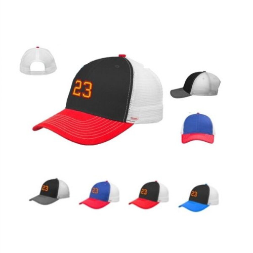 Cotton Tri-Color Caps with Mesh Back
