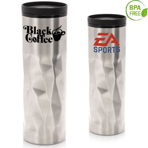 16 oz Stainless Steel Travel Mug BPA free w/ Thumb-Slide Lid