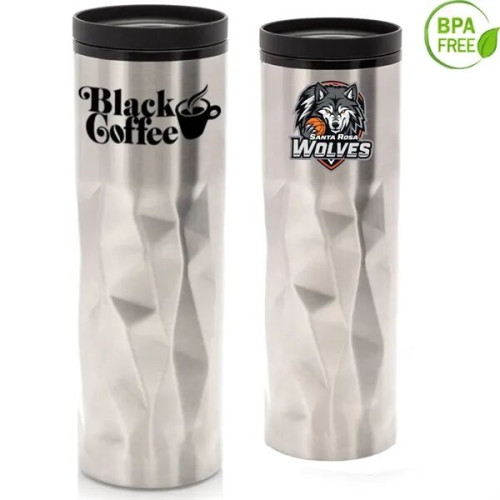 16 oz Stainless Steel Travel Mug BPA free w/ Thumb-Slide Lid