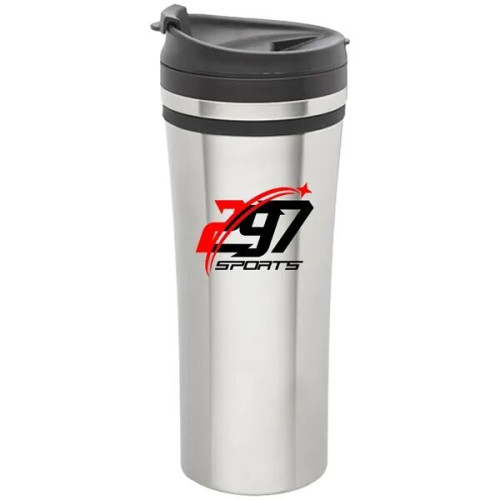 16 oz Stainless Steel Travel Mug BPA free w/ Thumb-Slide Lid