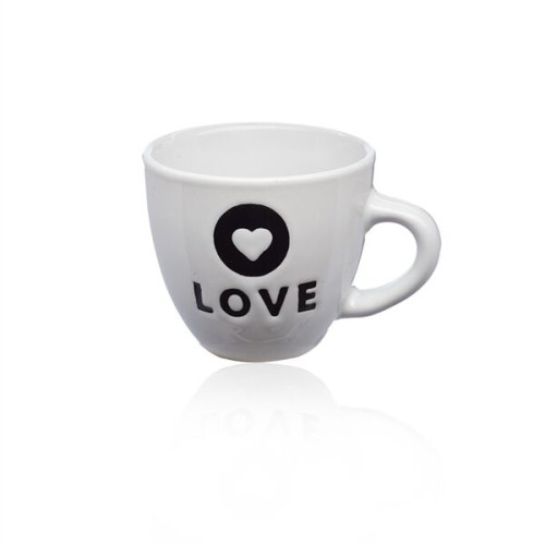 2 oz. Embossed LOVE Design ceramic Coffee Mugs