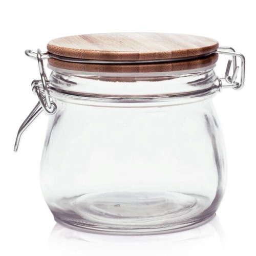 16 oz. Glass Candy Jars w/ Wire Wooden Lid