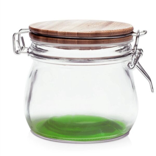 16 oz. Glass Candy Jars w/ Wire Wooden Lid