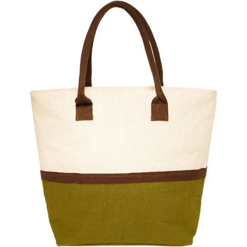 Eco-Friendly Beach Shopping Jute Tote Bag W/ Zipper