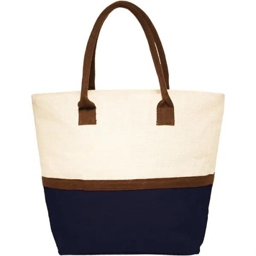 Eco-Friendly Beach Shopping Jute Tote Bag W/ Zipper