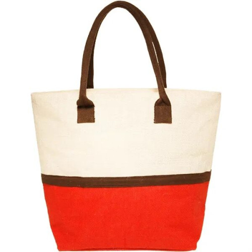 Eco-Friendly Beach Shopping Jute Tote Bag W/ Zipper