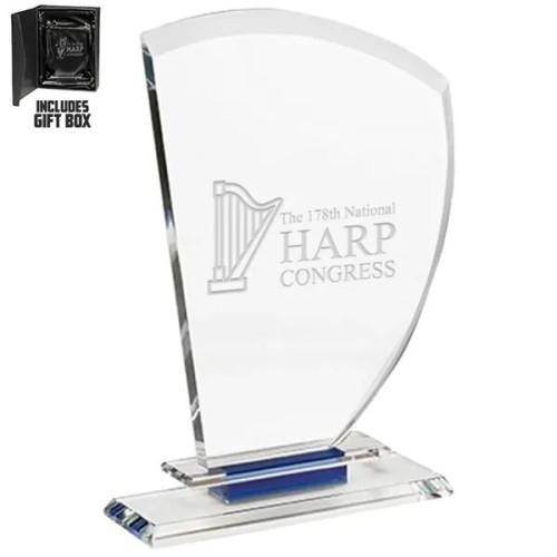 Three Layered Base Harp Crystal Awards