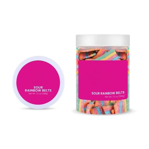 Large Jar Sour Rainbow Belts