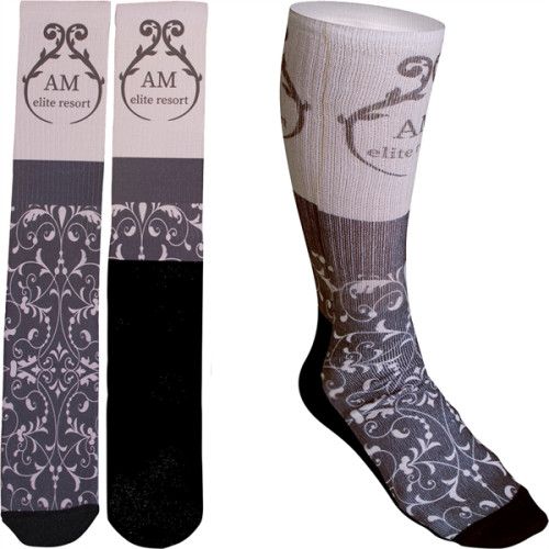 Women's Full Color Crew Promo Socks with Black Bottom