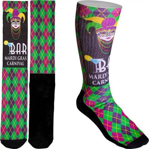 Women's Full Color Crew Promo Socks with Black Bottom