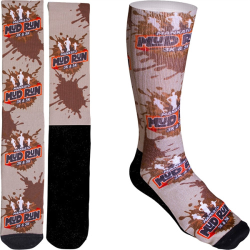 Women's Full Color Crew Promo Socks with Black Bottom