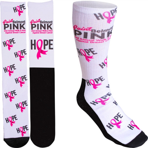 Women's Full Color Crew Promo Socks with Black Bottom